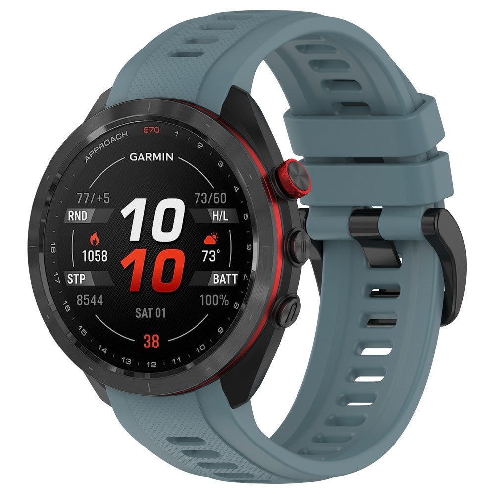 Metal Og Silikone Universal Rem passer til Garmin Approach S70 (47mm) / Garmin Approach S70 Series - Grøn#serie_4