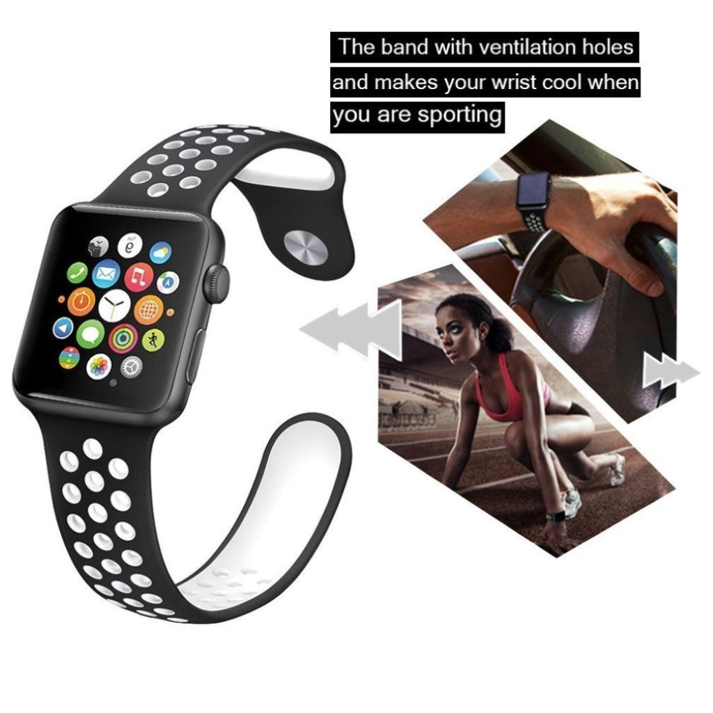 Super skøn Apple Watch Series 1-3 38mm Silikone Rem - Hvid#serie_4
