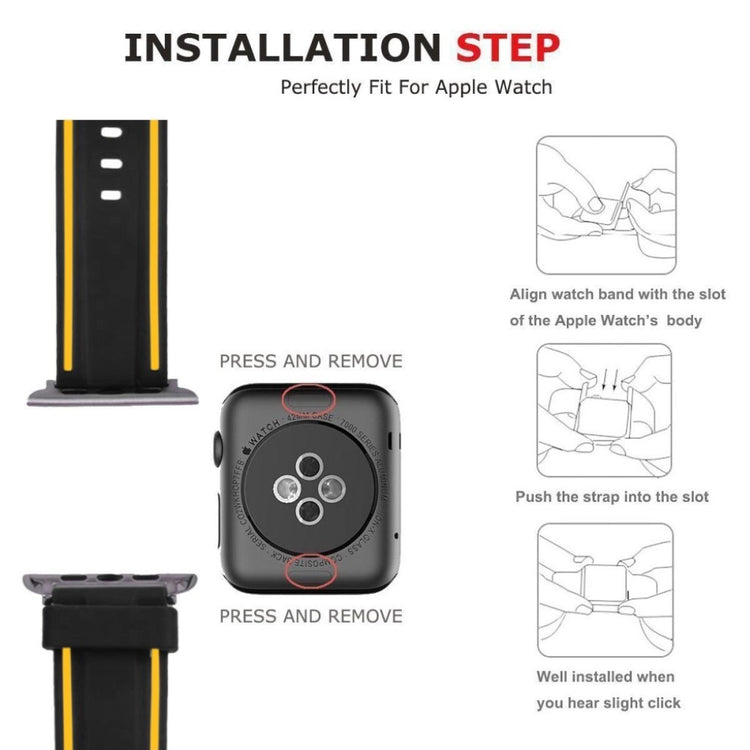 Mega holdbart Apple Watch Series 1-3 38mm Silikone Rem - Flerfarvet#serie_2