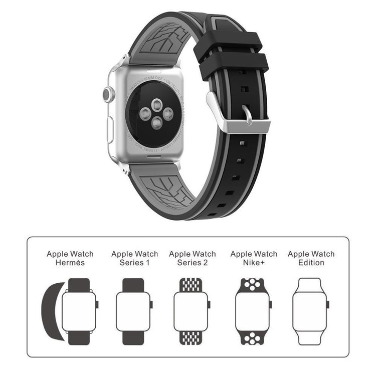 Mega holdbart Apple Watch Series 1-3 38mm Silikone Rem - Flerfarvet#serie_5