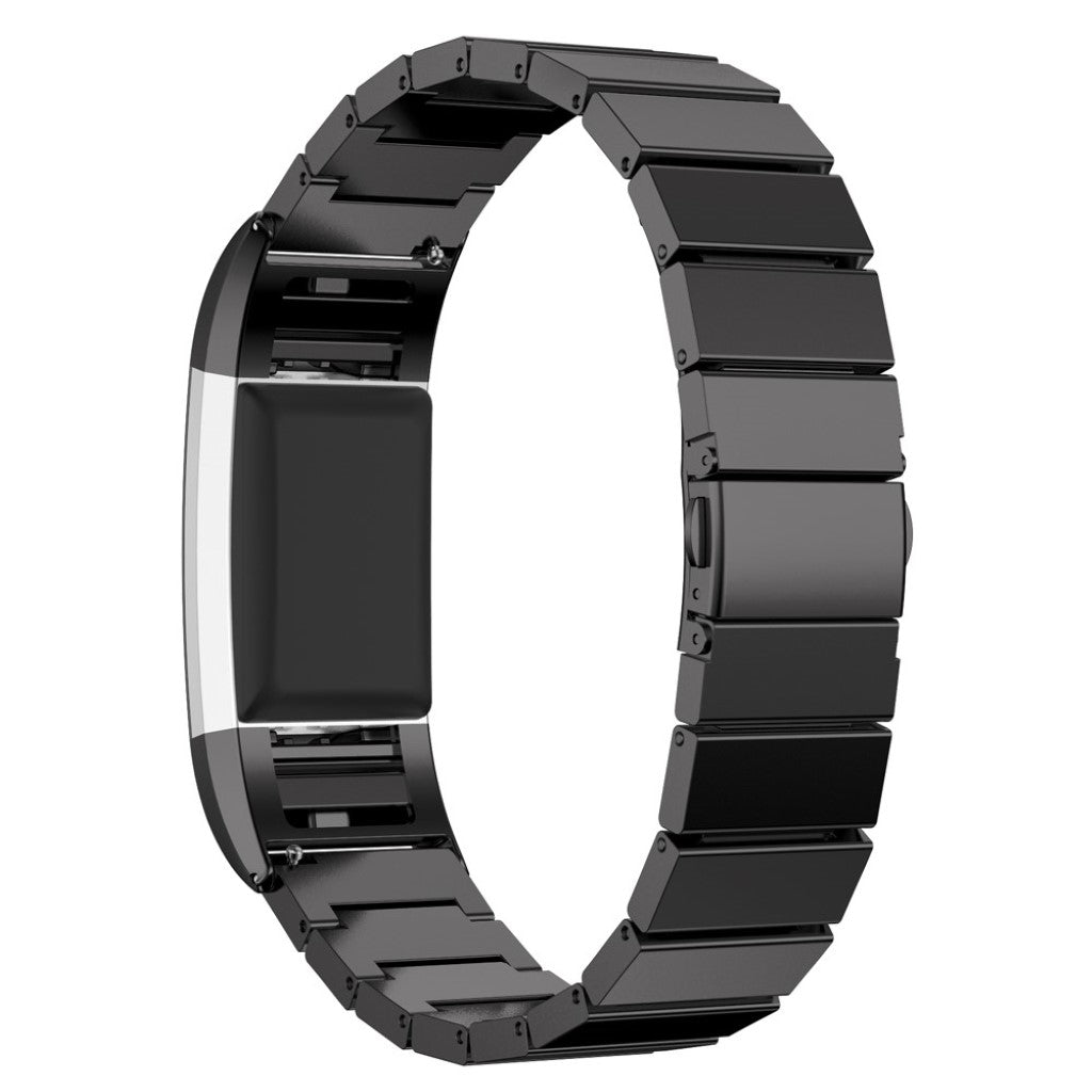 Mega nydelig Fitbit Charge 2 Metal Rem - Sort#serie_8