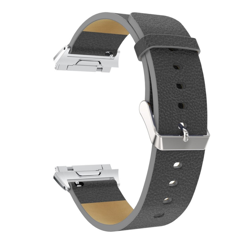 Mega fint Fitbit Ionic Ægte læder Rem - Sølv#serie_4