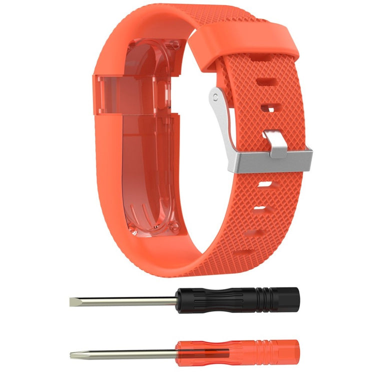 Vildt fantastisk Fitbit Charge HR Silikone Rem - Størrelse: L - Orange#serie_14