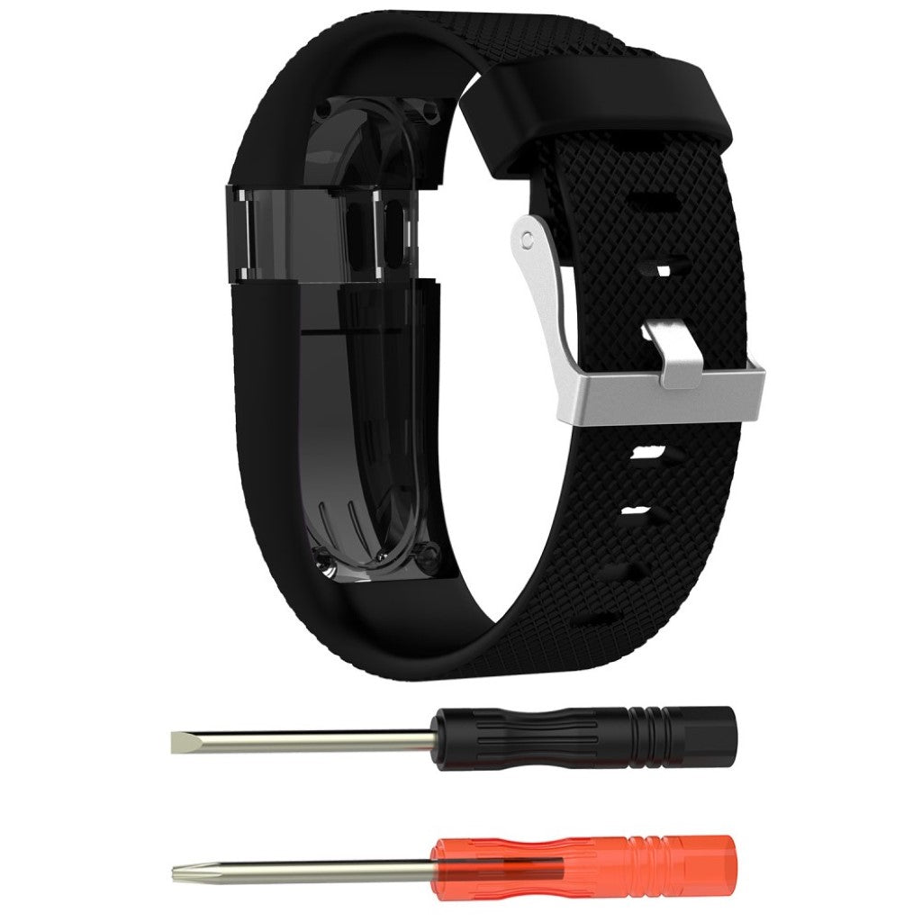 Vildt fantastisk Fitbit Charge HR Silikone Rem - Størrelse: L - Sort#serie_15