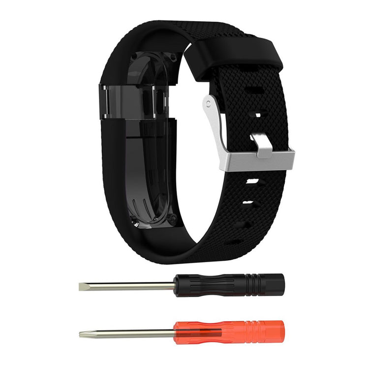 Vildt fantastisk Fitbit Charge HR Silikone Rem - Størrelse: L - Sort#serie_15