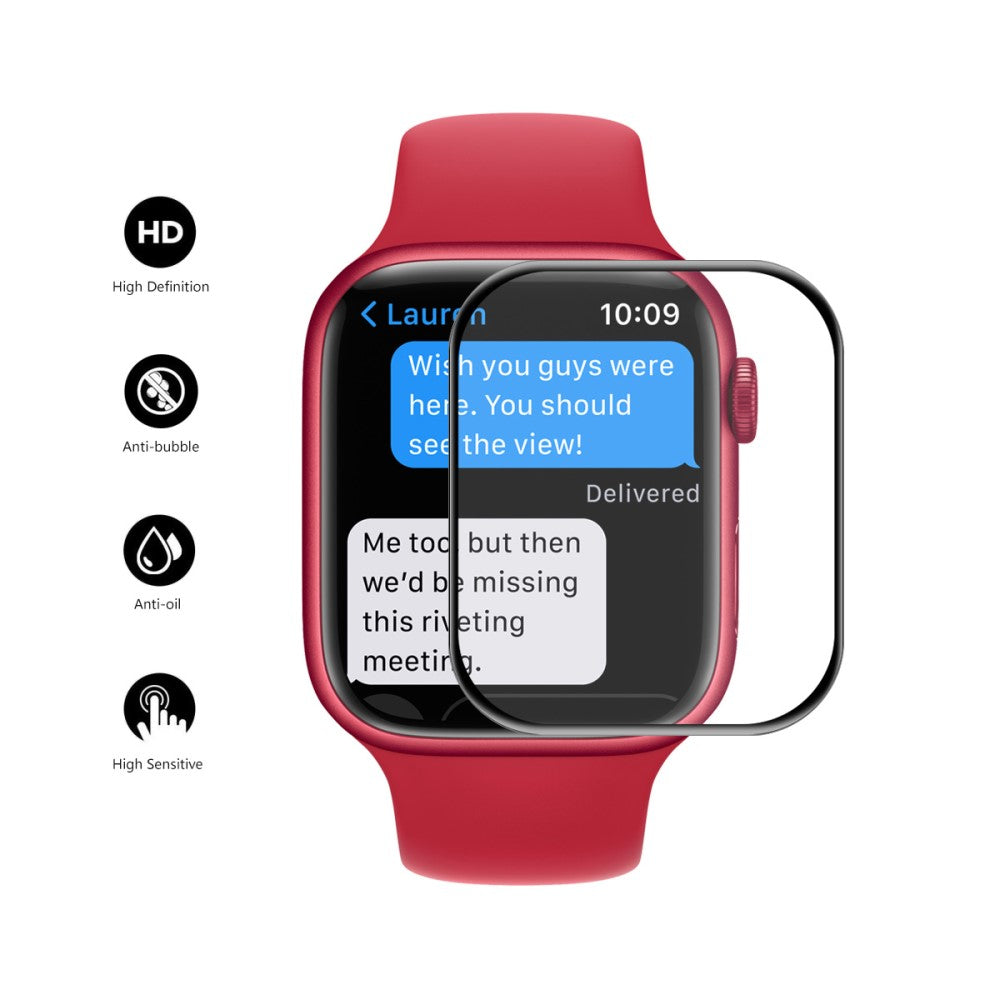 Apple Watch Series 7 45mm Plastik  3D Kurvet Skærmbeskytter - Gennemsigtig#serie_1