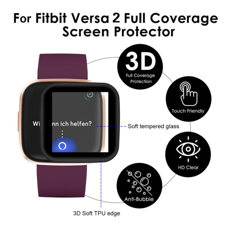 Fitbit Versa 2 Hærdet Glas Skærmbeskytter - Gennemsigtig#serie_622
