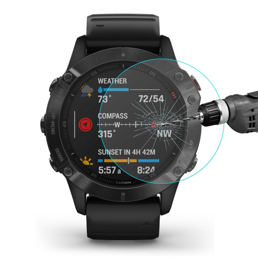 Garmin Fenix 6 / Garmin Fenix 6S Pro Hærdet Glas  9H Skærmbeskytter - Gennemsigtig#serie_7