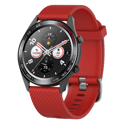 Huawei Watch GT / Samsung Galaxy Watch 46mm rhombus texture silicone watch band - Red#serie_4
