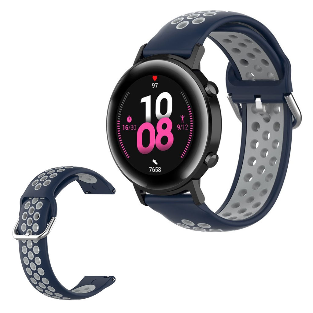 Kønt Amazfit Youth / Huawei Watch GT 2 42mm Silikone Rem - Blå#serie_14