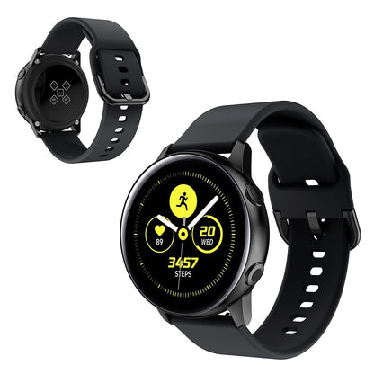 22mm Universal simple silicone watch band - Black#serie_1