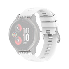 20mm cross stripe silicone watch strap for Samsung and Garmin watch - White#serie_1