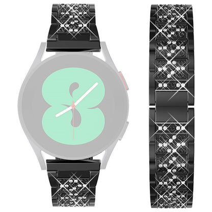 20mm Universal rhinestone décor watch strap - Black#serie_1
