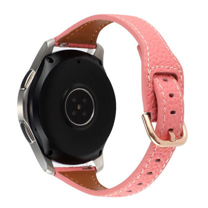 22mm Universal litchi genuine leather watch strap - Deep Pink#serie_4