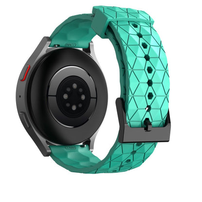 22mm Universal football style silicone watch strap - Teal Green#serie_9