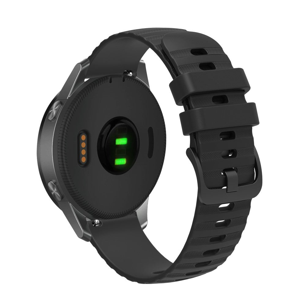 20mm Universal grain dots style silicone watch strap - Black#serie_3