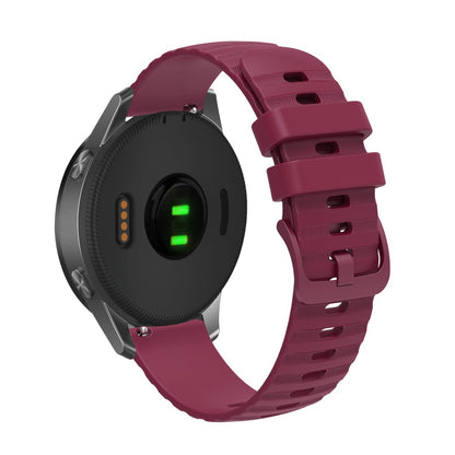 22mm Universal grain dots style silicone watch strap - Wine Red#serie_6