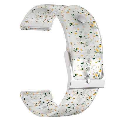 22mm Universal glitter silicone watch strap - Red Yellow / Transparent White#serie_2