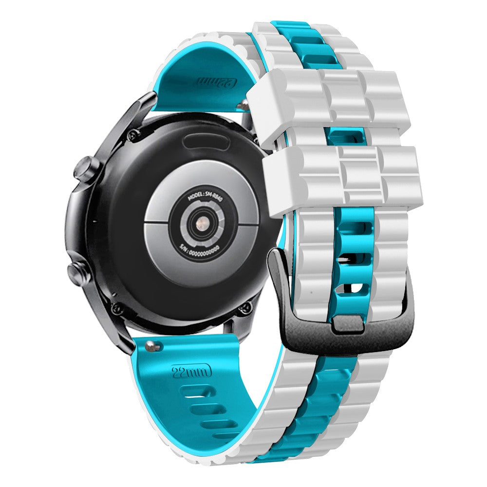 22mm Universal wave style strap - White / Sky Blue#serie_3