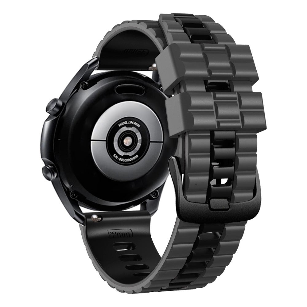 22mm Universal wave style strap - Carbon Grey / Black#serie_9