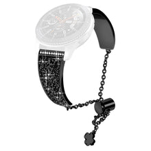 22mm Universal glitter décor metal strap - Black / Black Rhinestone#serie_2