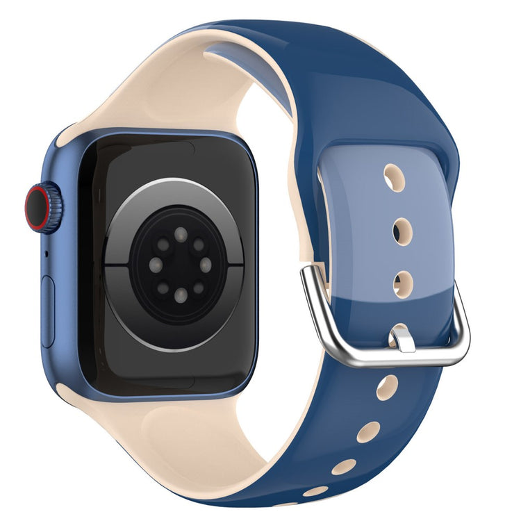 Meget slidstærk Apple Watch Series 7 41mm Silikone Rem - Blå#serie_4