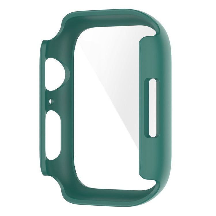 Fint Apple Watch Series 7 41mm Cover med Skærmbeskytter i Plastik og Hærdet Glas - Grøn#serie_10