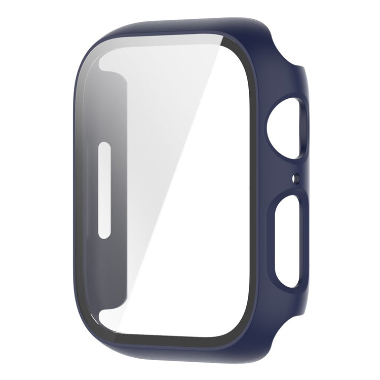 Fint Apple Watch Series 7 41mm Cover med Skærmbeskytter i Plastik og Hærdet Glas - Blå#serie_8