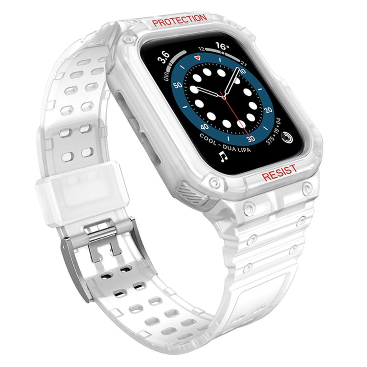Smuk Apple Watch Series 7 41mm Plastik og Silikone Rem - Hvid#serie_13