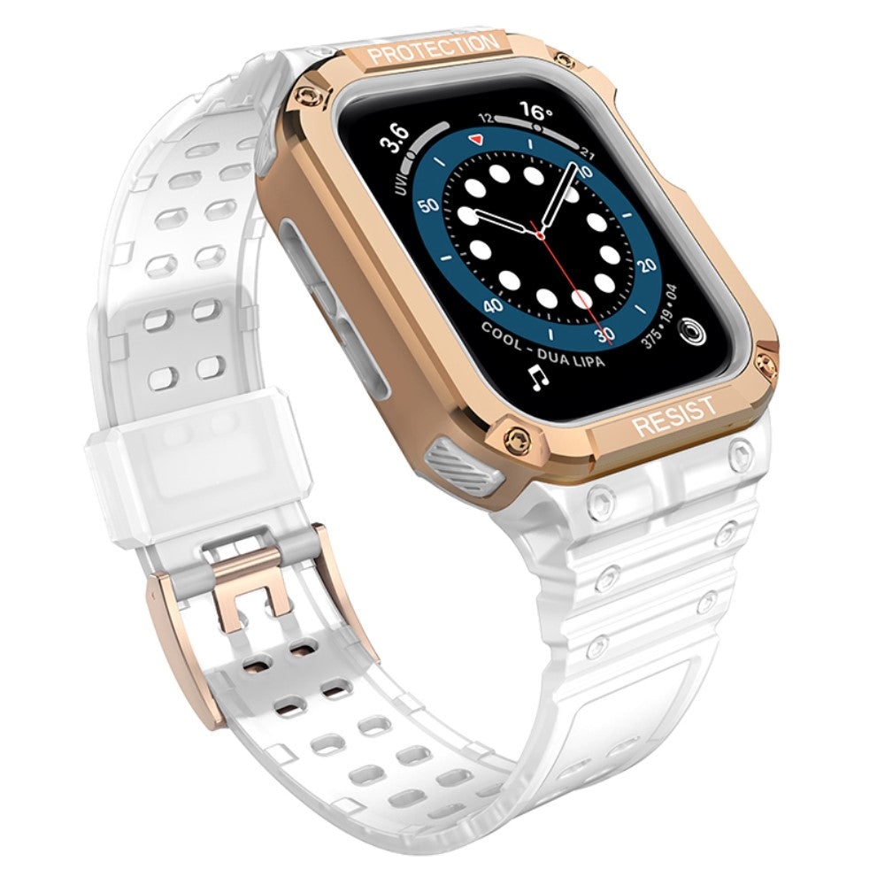 Smuk Apple Watch Series 7 41mm Plastik og Silikone Rem - Hvid#serie_14