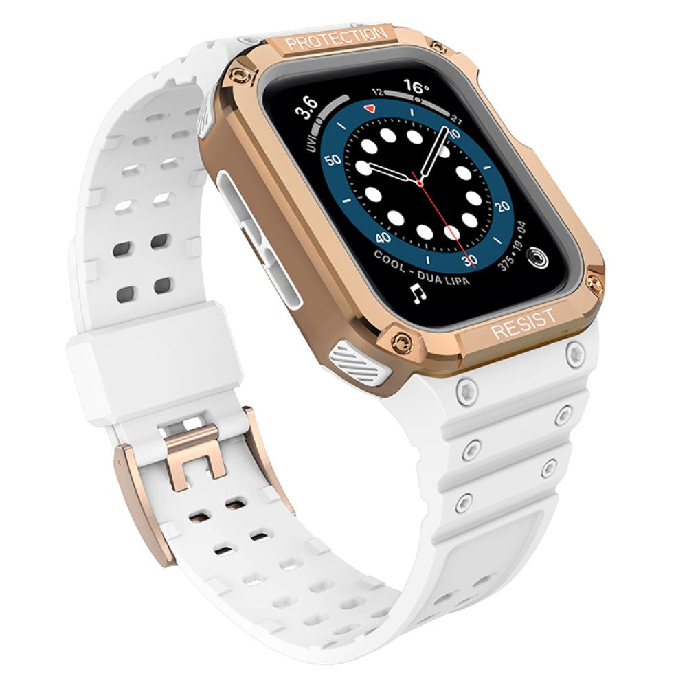 Smuk Apple Watch Series 7 41mm Plastik og Silikone Rem - Pink#serie_2