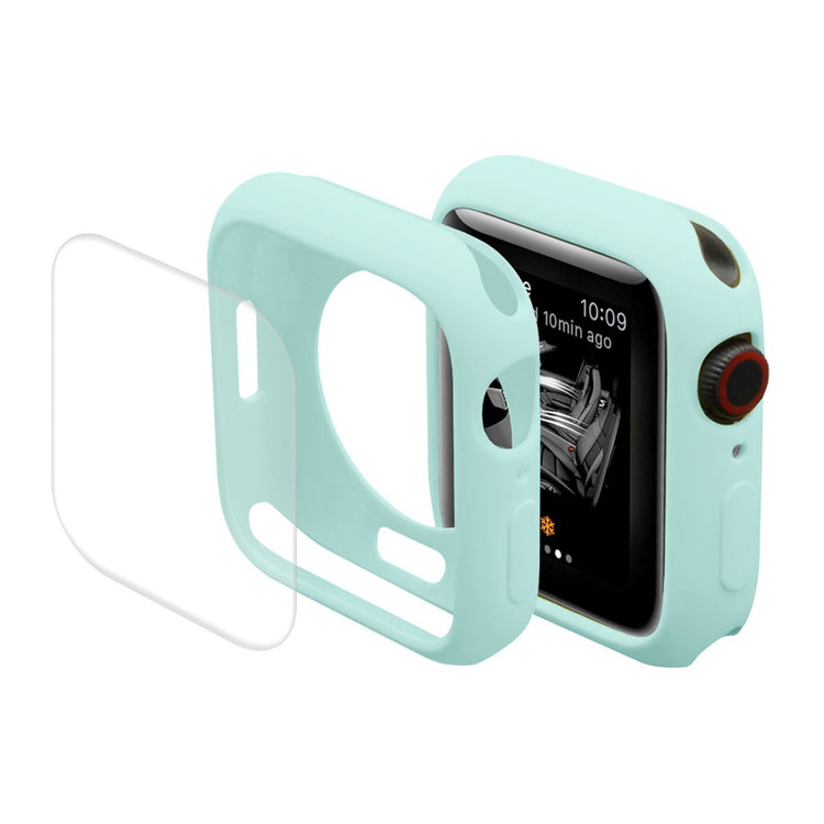Super Flot Apple Watch Series 7 41mm Cover med Skærmbeskytter i Silikone - Blå#serie_8
