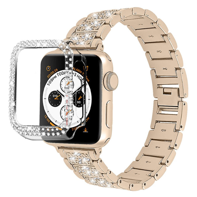 Apple Watch Series 7 41mm Metal Rem med Cover - Guld#serie_6