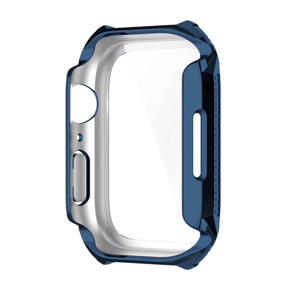 Vildt Flot Apple Watch Series 7 41mm Cover med Skærmbeskytter i Rhinsten og Hærdet Glas - Blå#serie_8