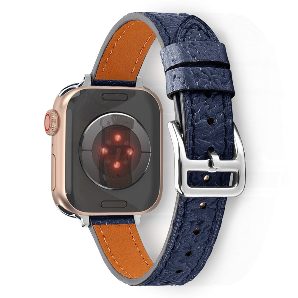 Vildt fed Apple Watch Series 7 41mm Ægte læder Rem - Blå#serie_1