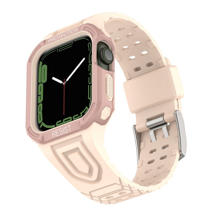 Apple Watch Series 7 41mm Silikone Rem med Cover - Pink#serie_4