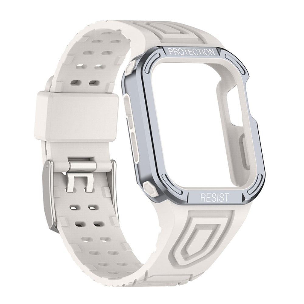 Apple Watch Series 7 41mm Silikone Rem med Cover - Sølv#serie_5