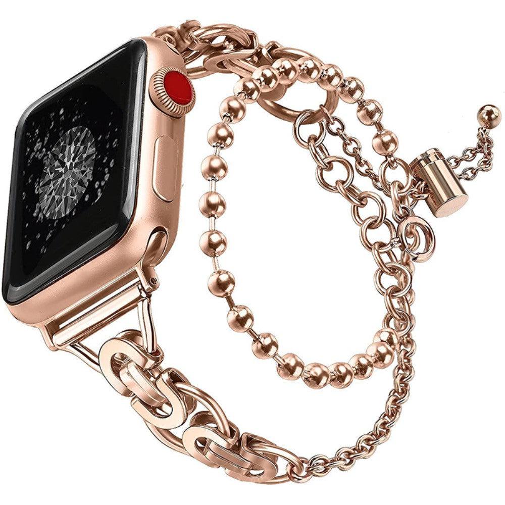 Rigtigt slidstærk Apple Watch Series 7 41mm Metal Rem - Pink#serie_1