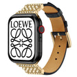 Bra Apple Watch Series 7 41mm Äkta läder och Strass Armband