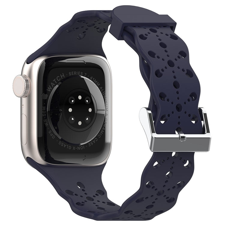 Super slidstærk Apple Watch Series 7 41mm Silikone Rem - Blå#serie_2