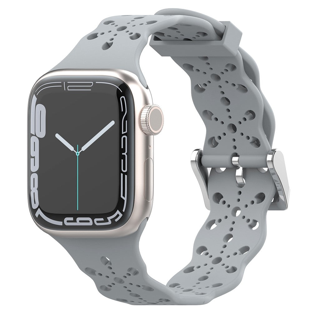 Helt vildt fed Apple Watch Series 7 41mm Silikone Urrem - Sølv#serie_4