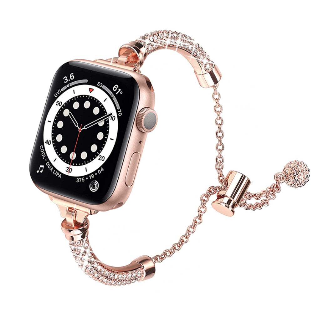 Vildt smuk Apple Watch Series 7 41mm Metal og Rhinsten Rem - Pink#serie_2