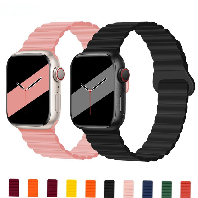 Super flot Apple Watch Series 7 41mm Silikone Urrem - Sølv#serie_7