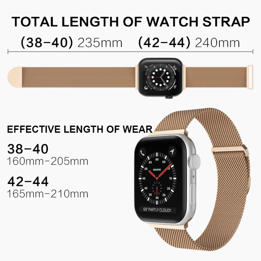 Rigtigt smuk Apple Watch Series 7 41mm Metal Urrem - Guld#serie_3