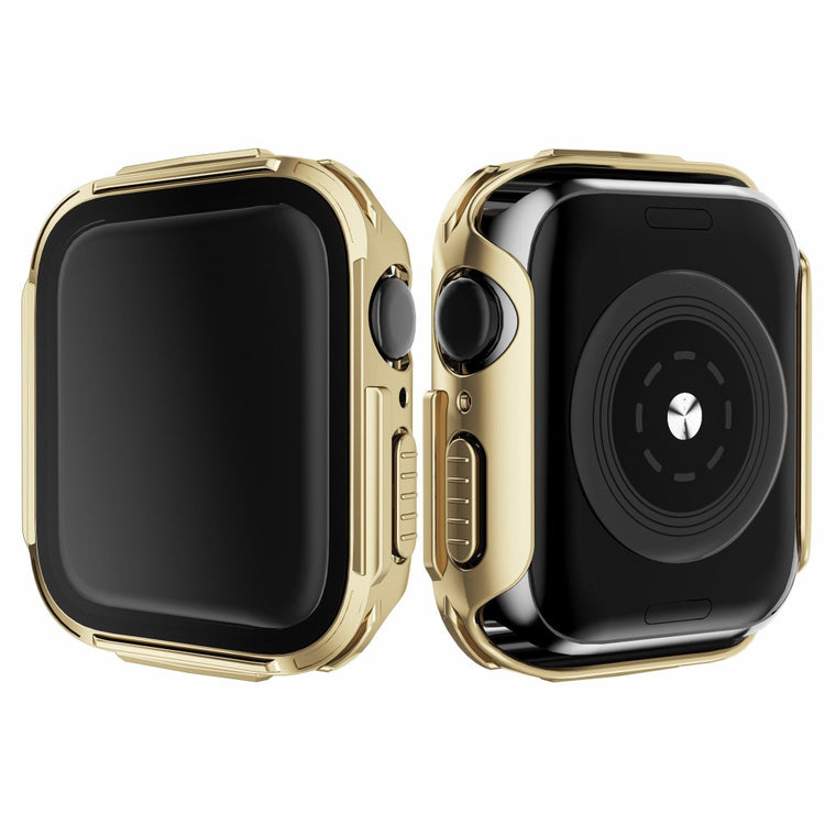 Vildt Flot Apple Watch Series 7 41mm Cover med Skærmbeskytter i Plastik og Hærdet Glas - Guld#serie_1