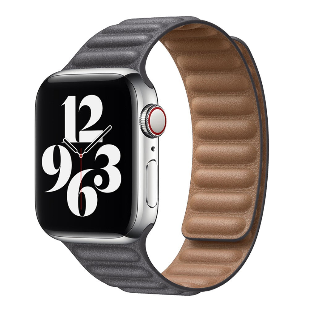 Helt vildt fint Universal Apple Ægte læder Urrem - Sølv#serie_15
