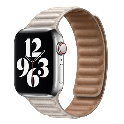 Helt vildt fint Universal Apple Ægte læder Urrem - Hvid#serie_25