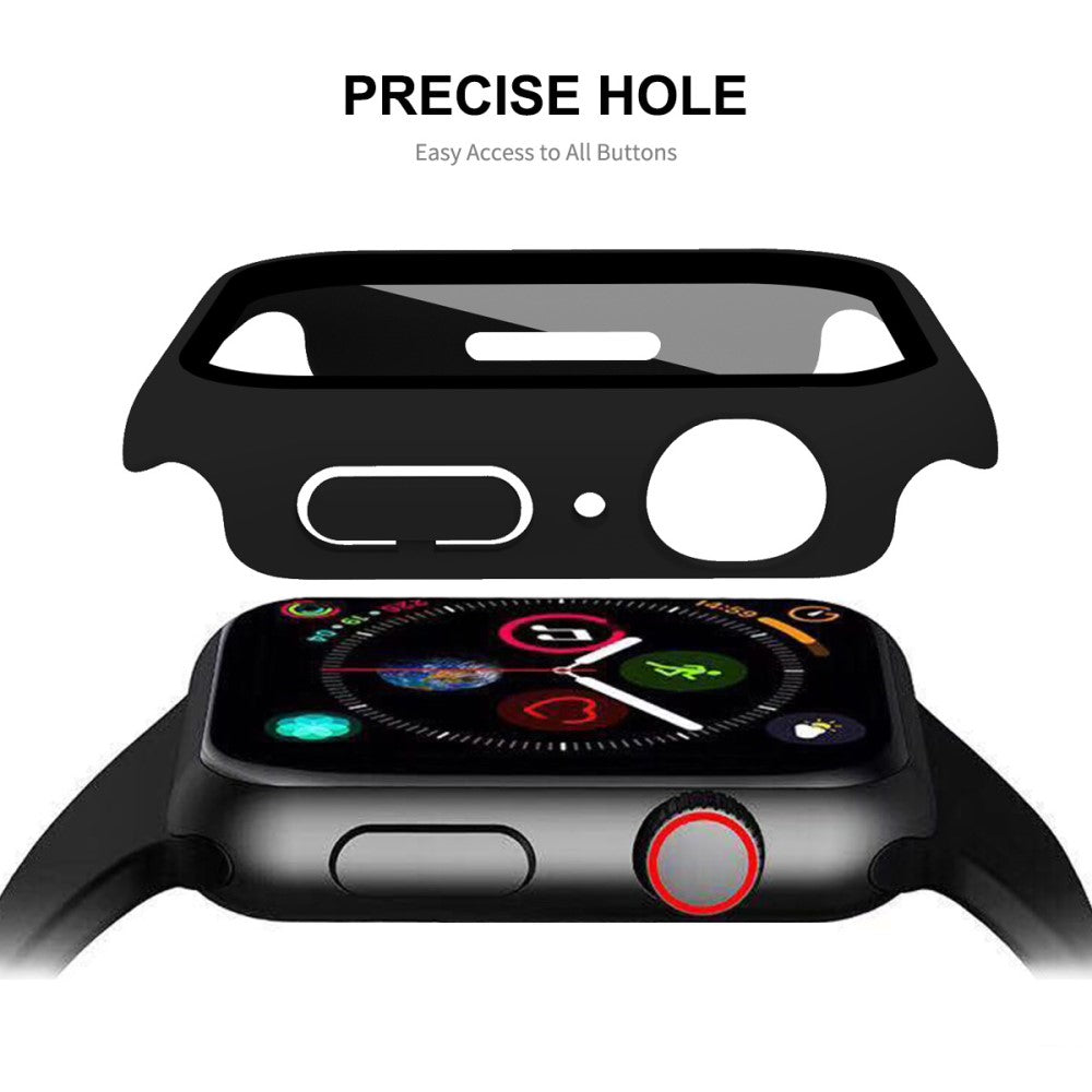 Godt Apple Watch Series 7 45mm Cover med Skærmbeskytter i Plastik og Hærdet Glas - Blå#serie_2