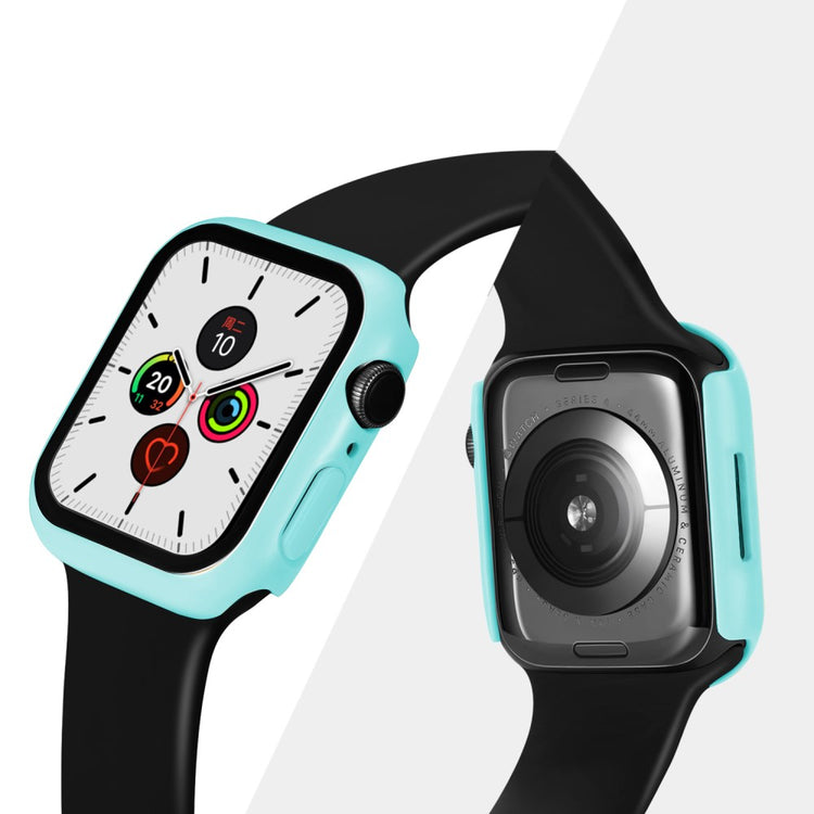 Vildt Godt Apple Watch Series 7 45mm Cover med Skærmbeskytter i Plastik og Hærdet Glas - Blå#serie_14