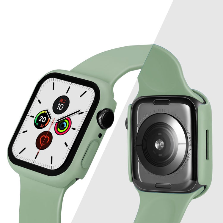 Vildt Godt Apple Watch Series 7 45mm Cover med Skærmbeskytter i Plastik og Hærdet Glas - Grøn#serie_4